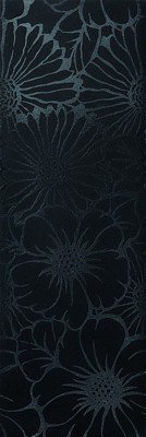 LES MARGUERITES BLACK ON BLACK 24X72