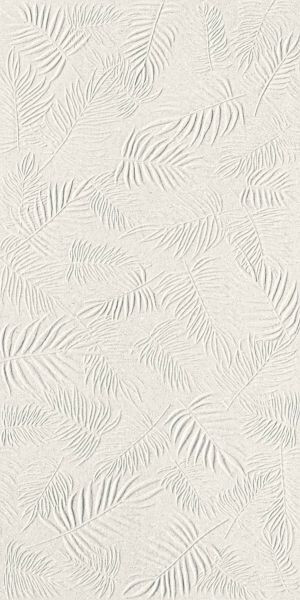 3D Wall Carve Leaf White 40x80