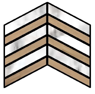 D.HAUTE WHITE/KALUA CHEVRON/30X21,9/EP