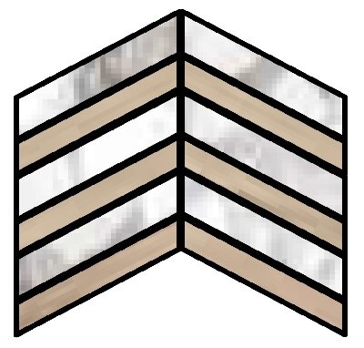D.HAUTE WHITE/TAUPE CHEVRON/30X21,9/EP