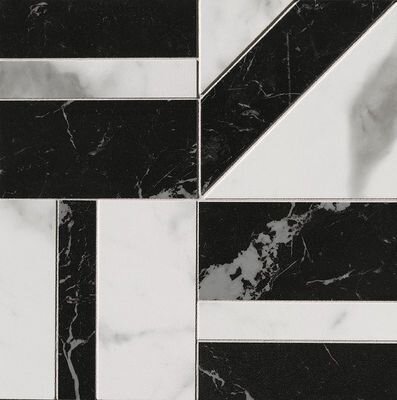 ROMA G. CARRARA/NERO ELEGANTE DECO MOSAICO