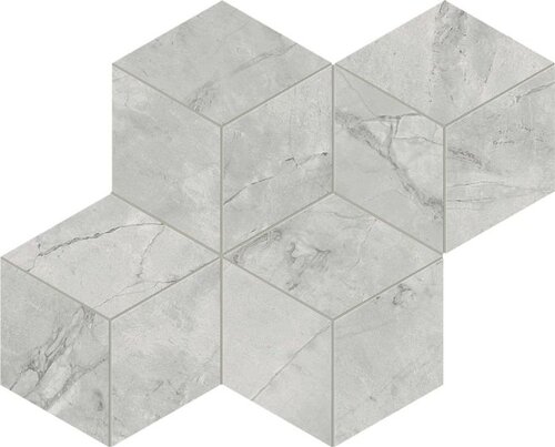 Marvel Grey Cloud Mosaico Esagono Silk