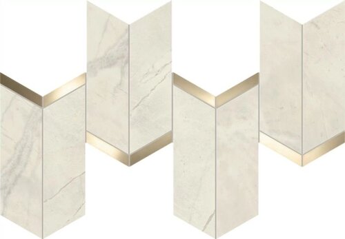 Marvel Calacatta Perla Mosaico Chevron Lappato