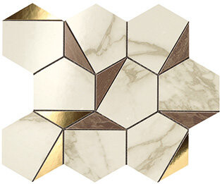 MARVEL Gold Hex Brown-Calacatta
