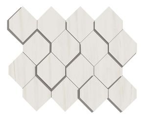 Marvel Bianco Dol. Mosaico Esagono 3D